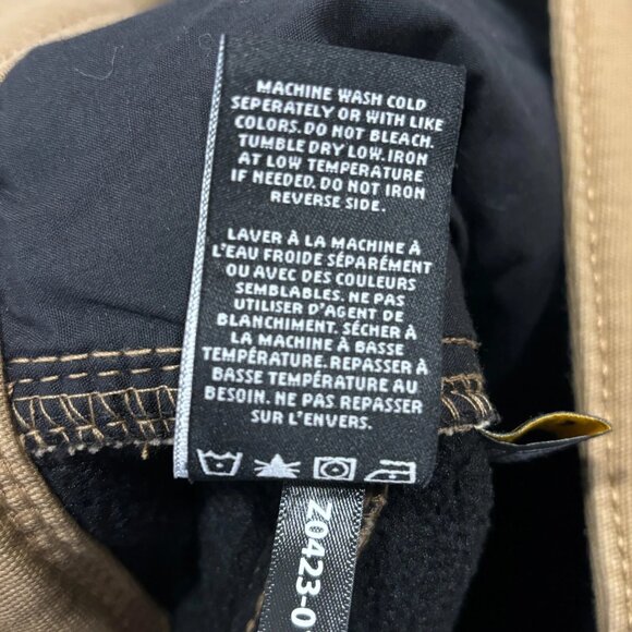 CAT Caterpillar Work Pants Mens 38 x 30 Brown Canvas Fleece Lined Insulated - Picture 12 of 12